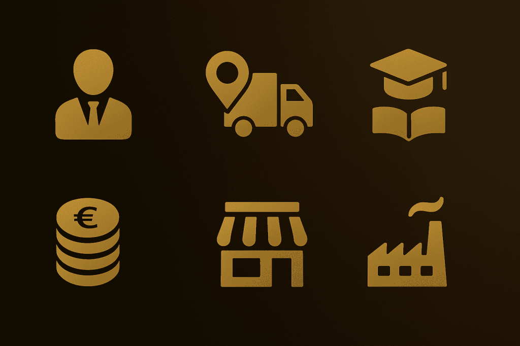 Secteurs servis — illustration